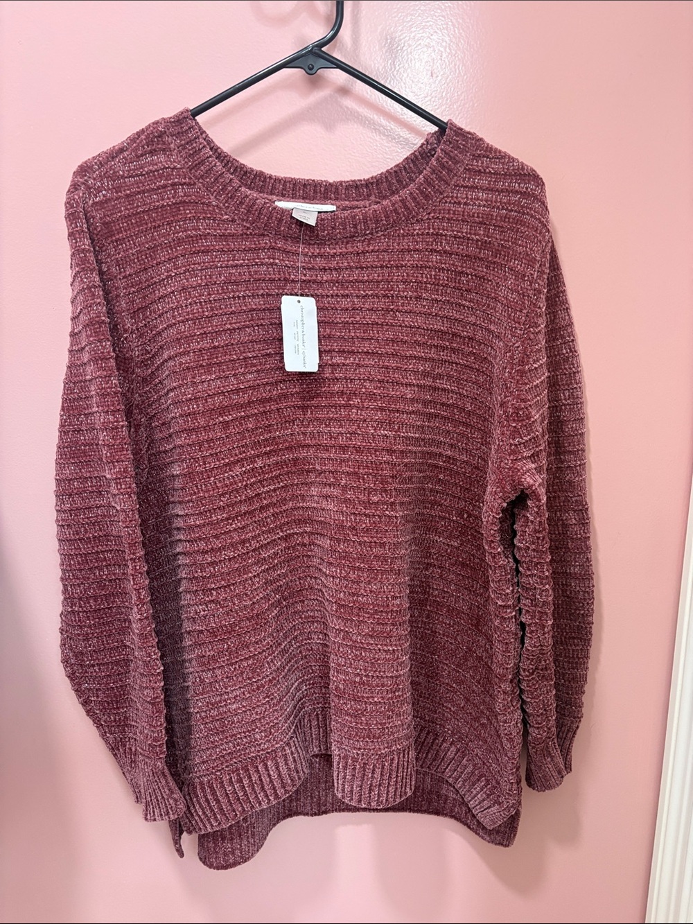 Cozy Ribbed Chenille like Sweater - Dusty Rose. Christopher and Banks